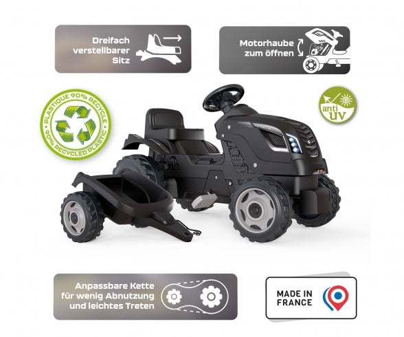 SMOBY Smoby Farmer XL Black tractor + trailer