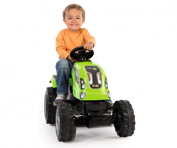 SMOBY Farmer Xl Green Tractor + Trailer
